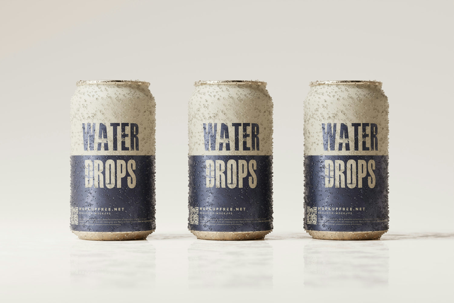 Three cans of sparkling water with condensation, representing alcohol-free options for individuals seeking refreshing alternatives without symptoms.